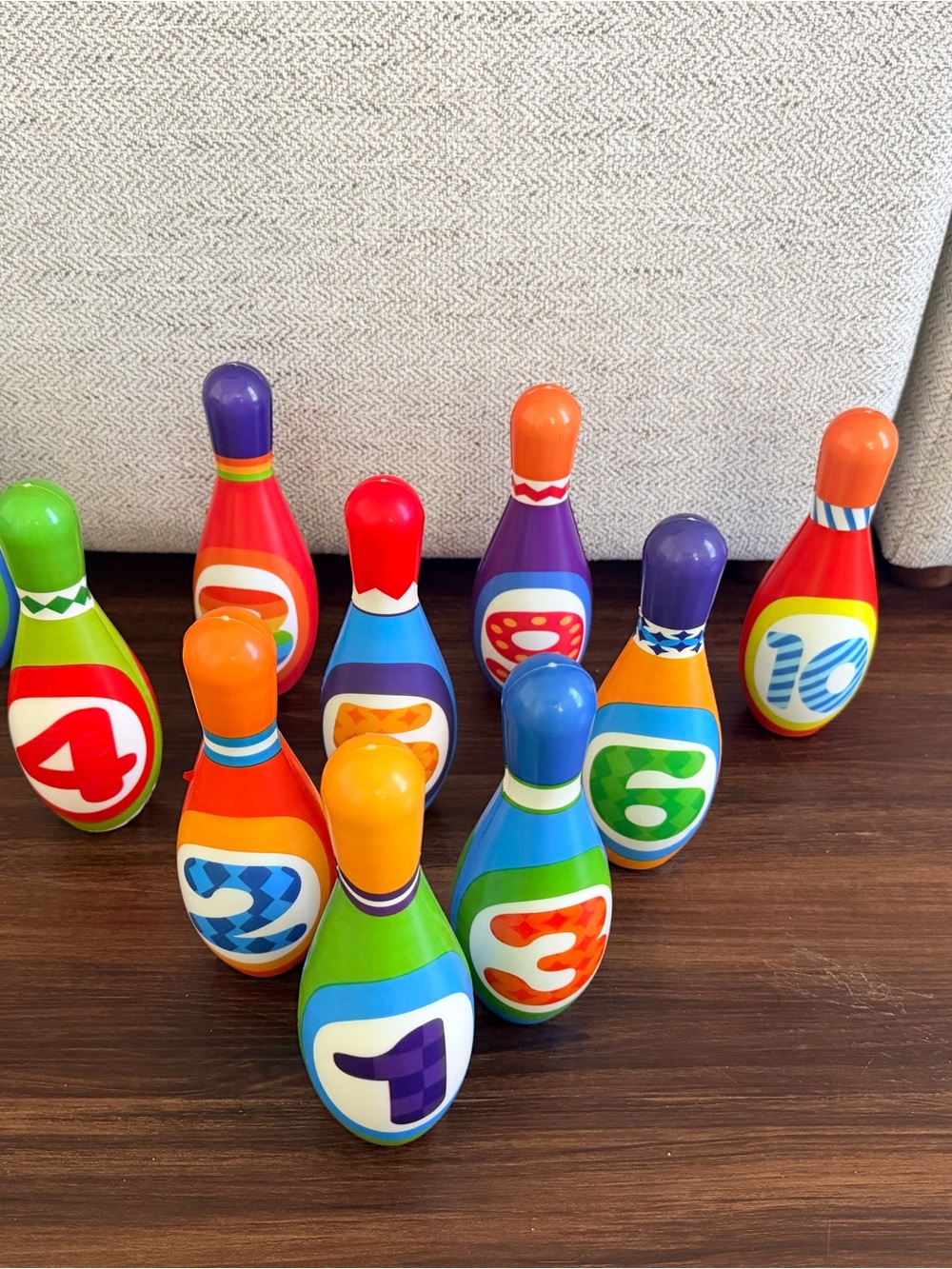 Colorful Kids Bowling Pins Set - Bright Multi-Color Plush-Style Toys